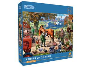 Gibsons 500pc Jigsaw Puzzle Farrier on the Farm