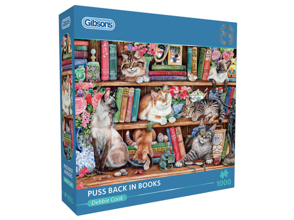 Gibsons 1000pc Jigsaw Puzzle Puss Back In Books