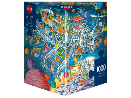 Heye Triangular 1000pc Jigsaw Puzzle Aliens Welcome