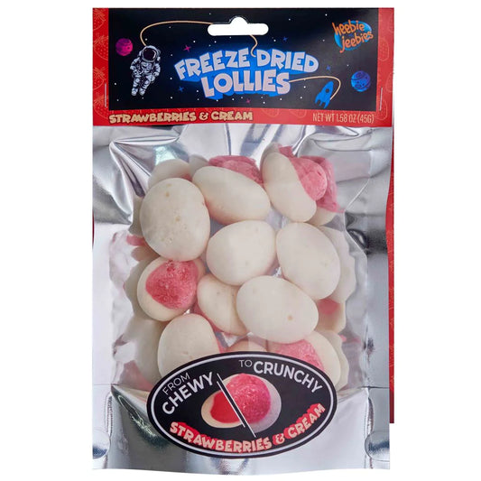 Heebie Jeebies Freeze Dried Lollies Strawberries and Cream 48g