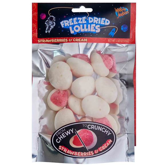 Heebie Jeebies Freeze Dried Lollies Strawberries and Cream 60g