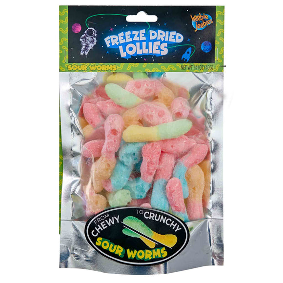 Mini Freeze Dried Lollies Sour Worms 20g