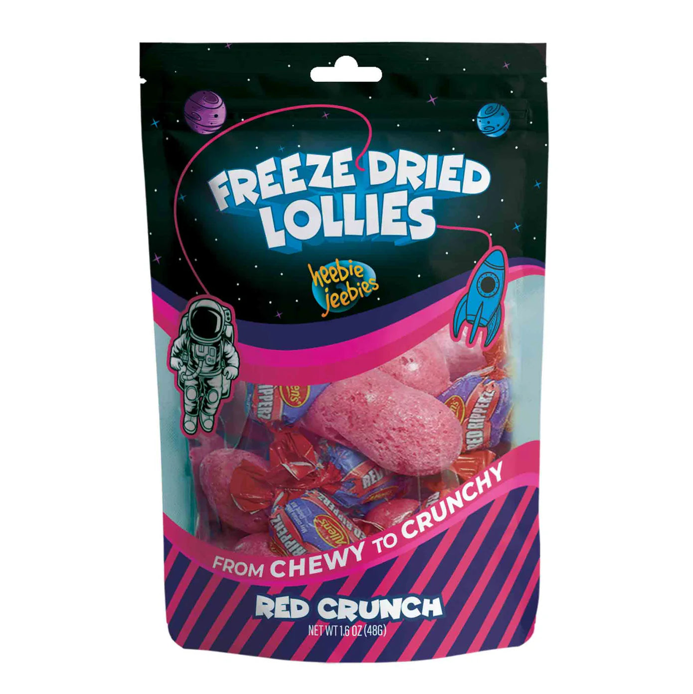 Heebie Jeebies Freeze Dried Lollies Red Crunch 45g