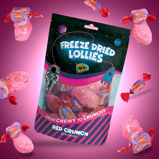 Heebie Jeebies Freeze Dried Lollies Red Crunch 45g