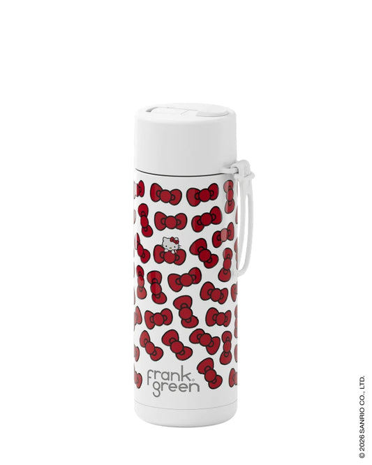 Frank Green 20oz Reusable Bottle with Flip Straw Lid Hello Kitty and Friends Hello Kitty with Bow