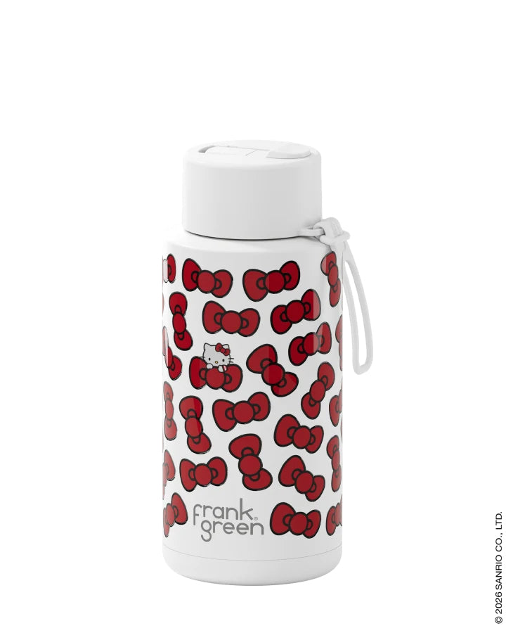 Frank Green 34oz Reusable Bottle with Flip Straw Lid Hello Kitty and Friends Hello Kitty with Bow