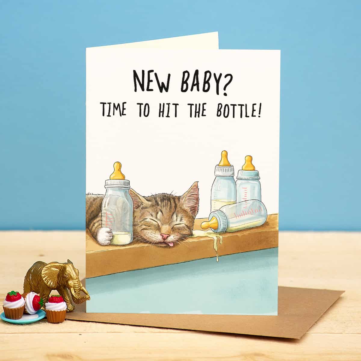 Bewilderbeest Greeting Card Hit The Bottle