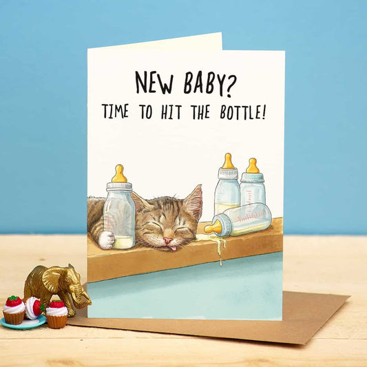 Bewilderbeest Greeting Card Hit The Bottle