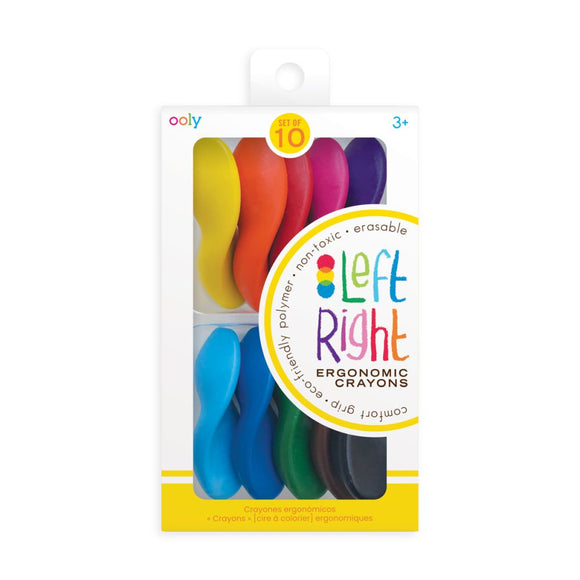 Ooly Comfort Grip Erasable Left Right Crayons