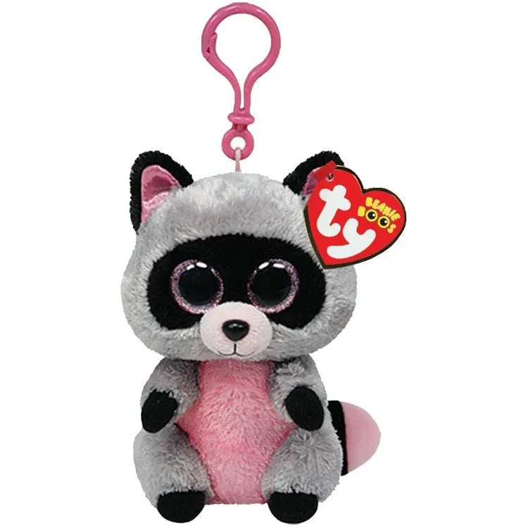 Ty Beanie Bellies Rocco Grey Racoon Clip