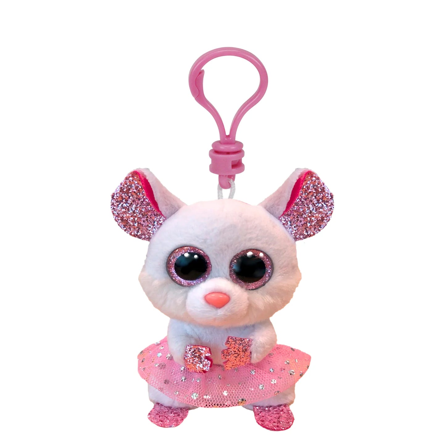Ty Beanie Boo Nina White Ballerina Mouse Clip