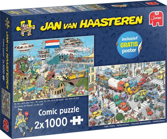 Jan Van Haasteren 2 x1000pc Jigsaw Puzzle Traffic Chaos