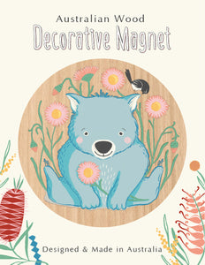 Wirihana Design Wooden Magnet Cute Wombat