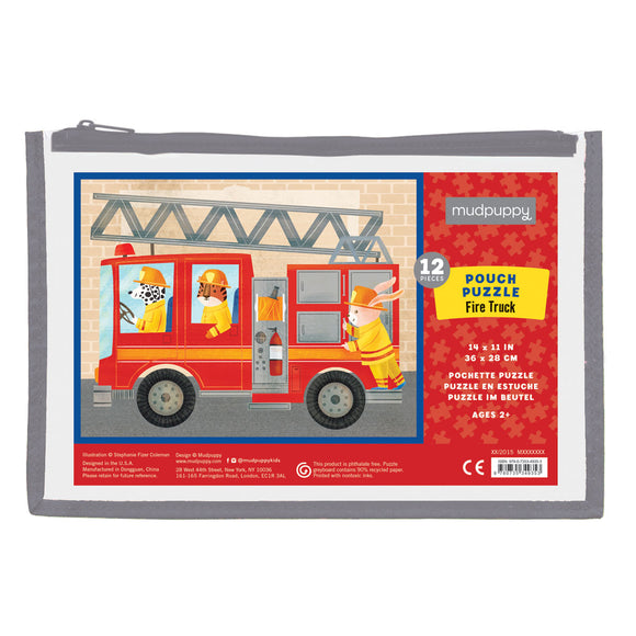 Mudpuppy 12pc Jigsaw Puzzle in a Pouch Fire Truck