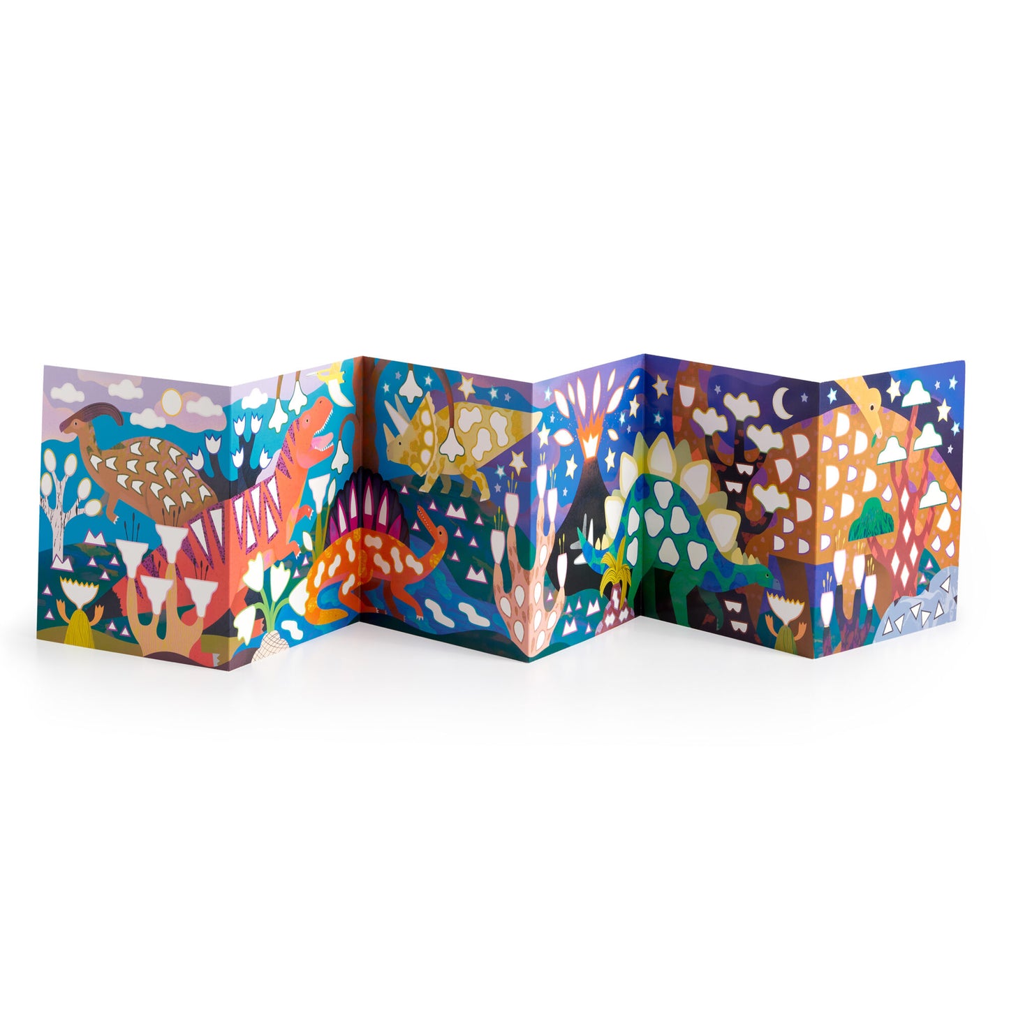 Mudpuppy Sticker Sparkle Poster Activity Kit Dinosaur Land