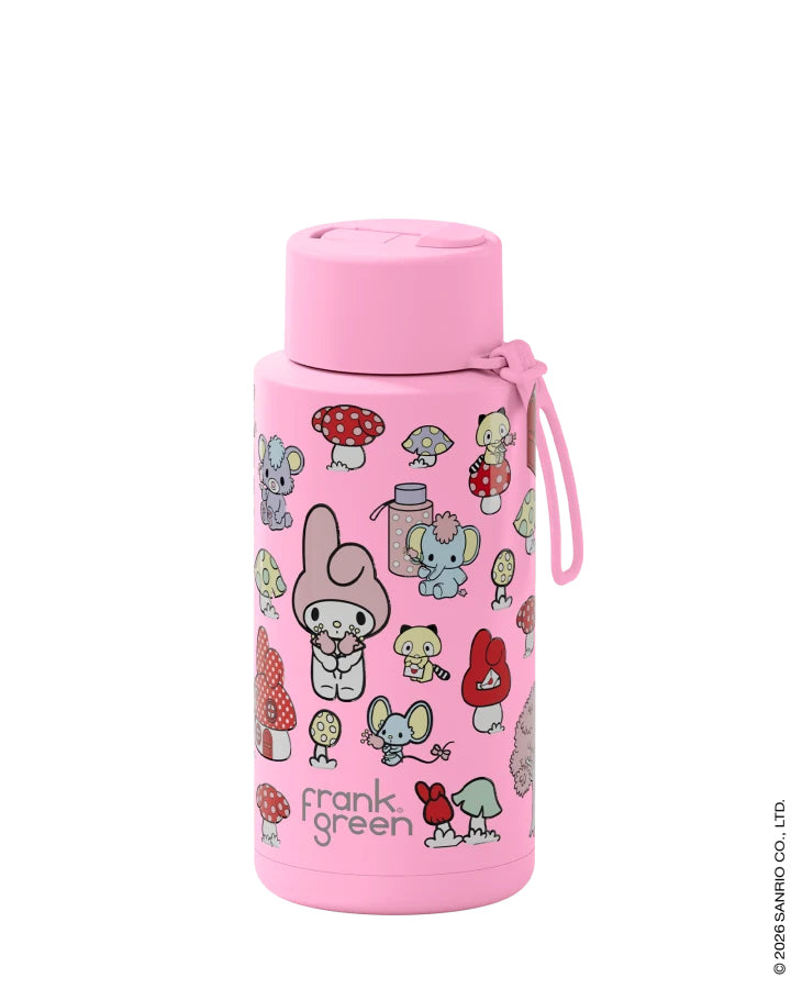 Frank Green 34oz Reusable Bottle with Flip Straw Lid Hello Kitty and Friends My Melody