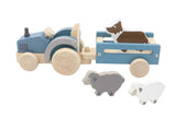 Kaper Kidz Wooden Blue Tractor with Dog and Sheep