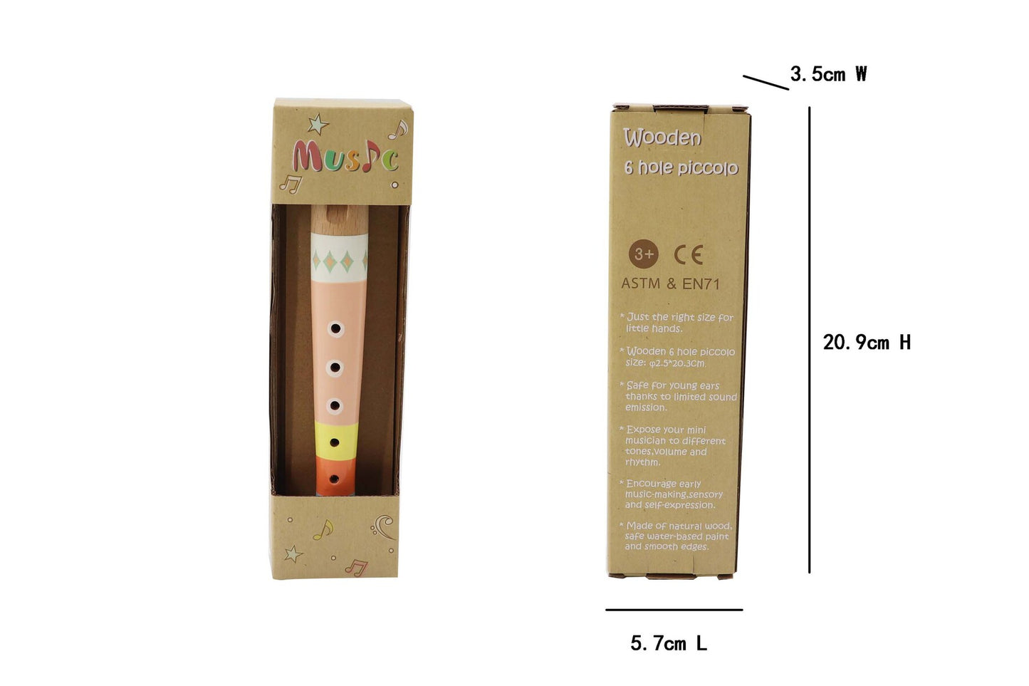 Kaper Kidz Pattern Play Piccolo Wooden Recorder