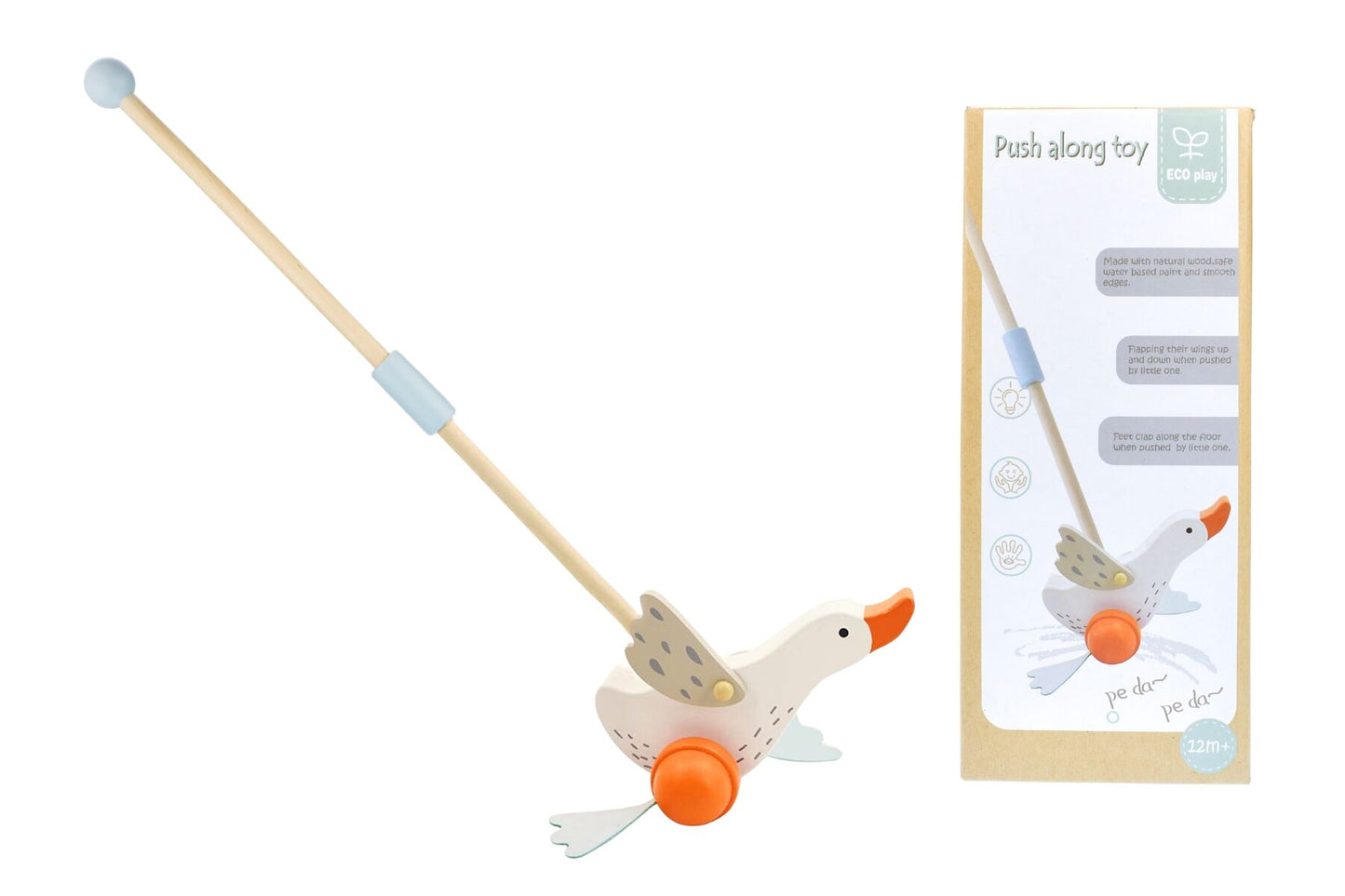 Kaper Kidz Wooden Goose or Duck Push Along