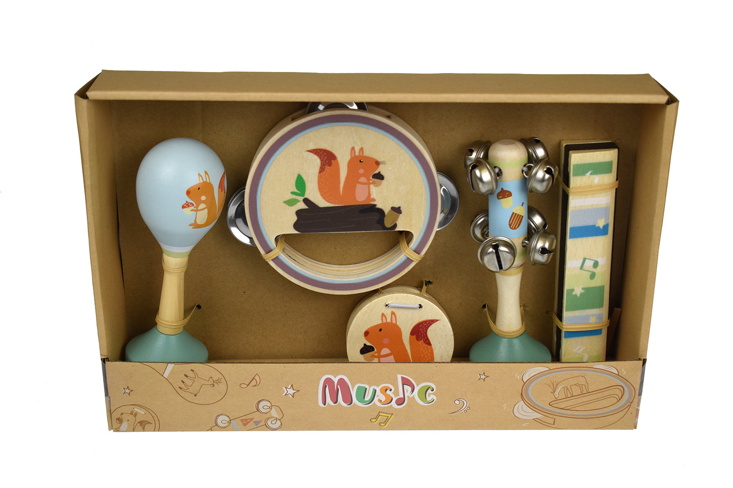 Calm & Breezy Wooden Woodland 5pcs Musical Set