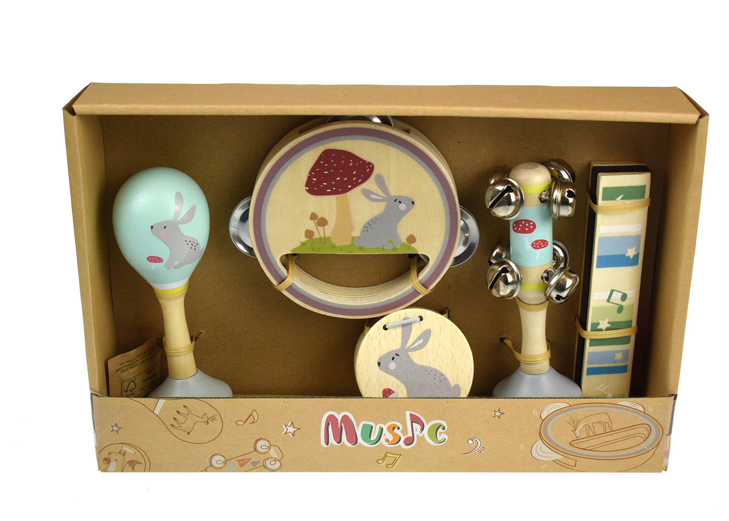 Calm & Breezy Wooden Woodland 5pcs Musical Set