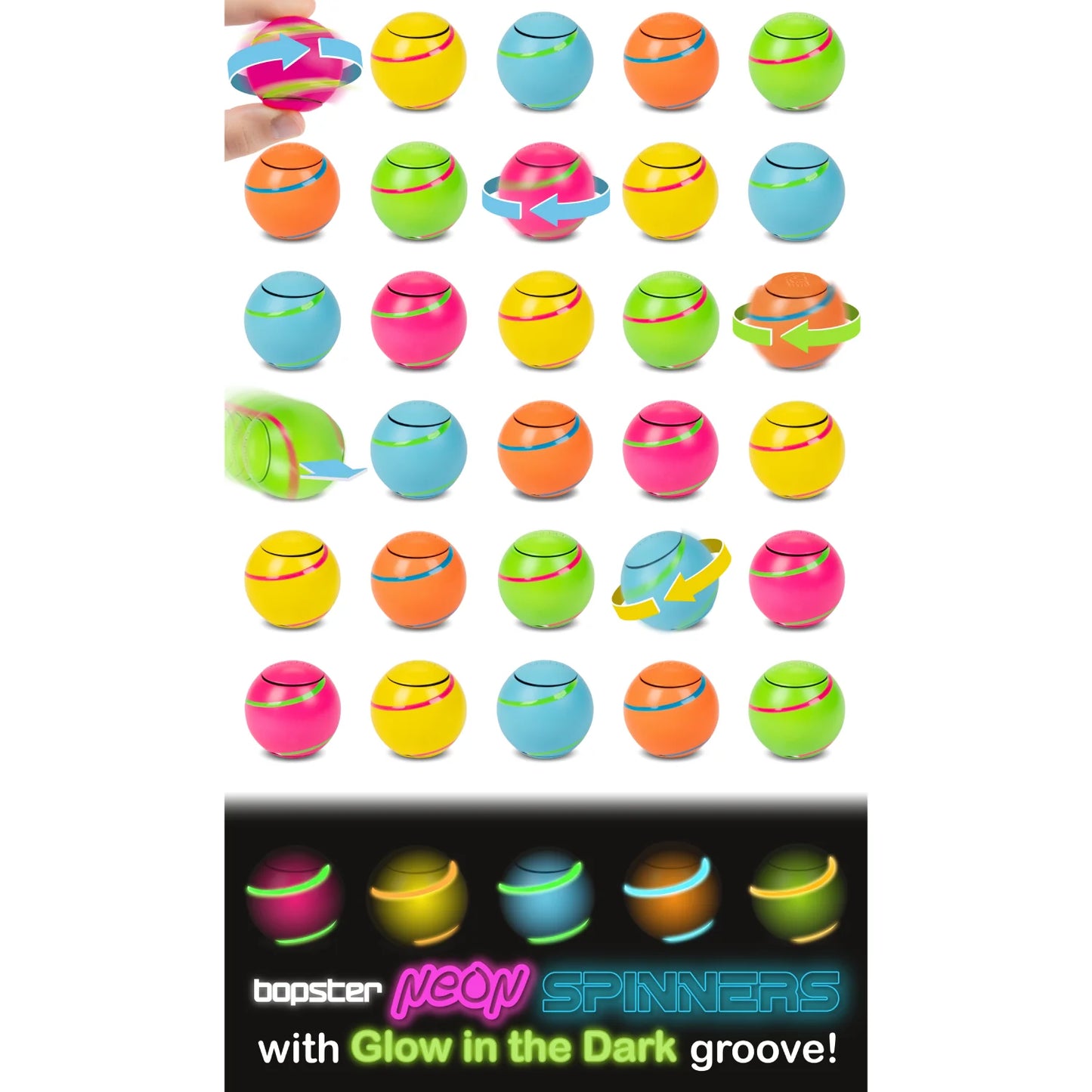 Bopster Neon Spin Ball Spinner (Assorted)