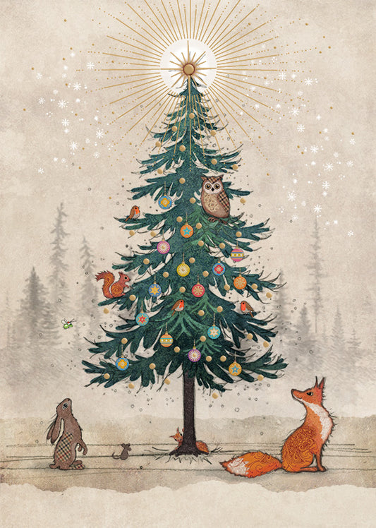 Bug Art Christmas Card Animal Tree