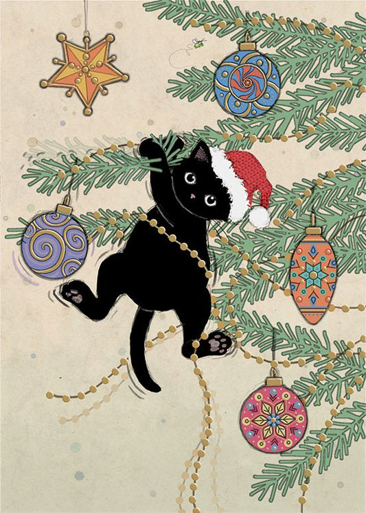 Bug Art Christmas Card Christmas Kitty