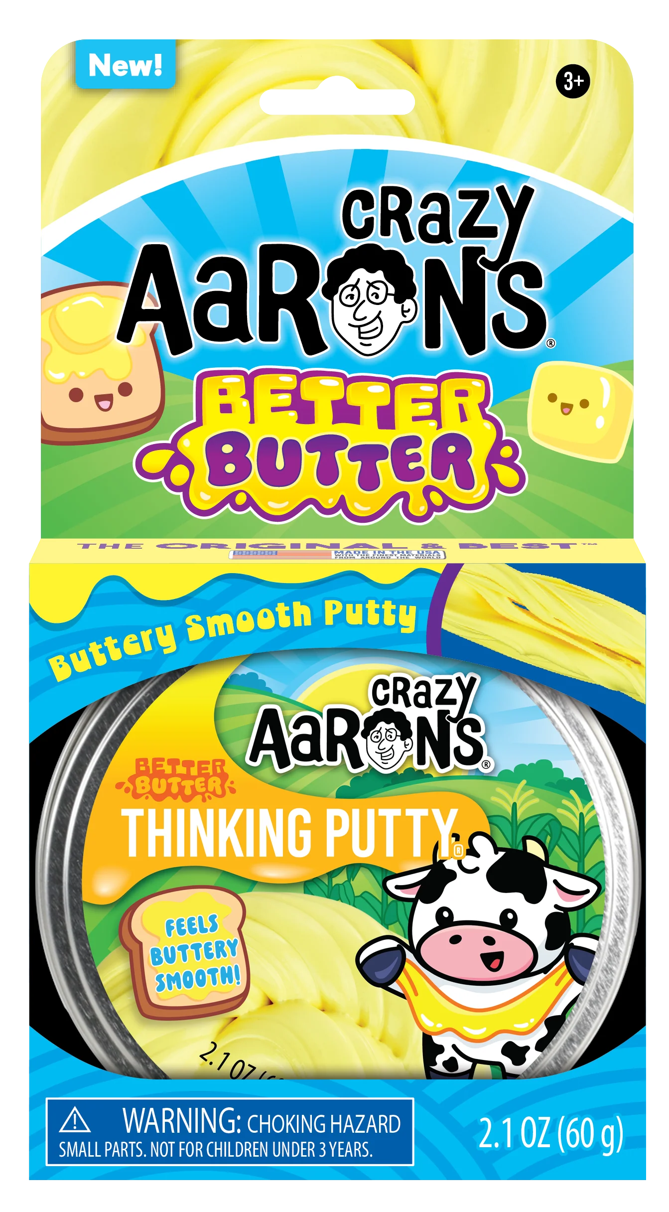 Crazy Aaron’s Thinking Putty Better Butter – soft buttery sensory putty in tin, pale yellow texture, perfect for fidgeting and stress relief – available at Plato’s Wonder. Create. Discover.