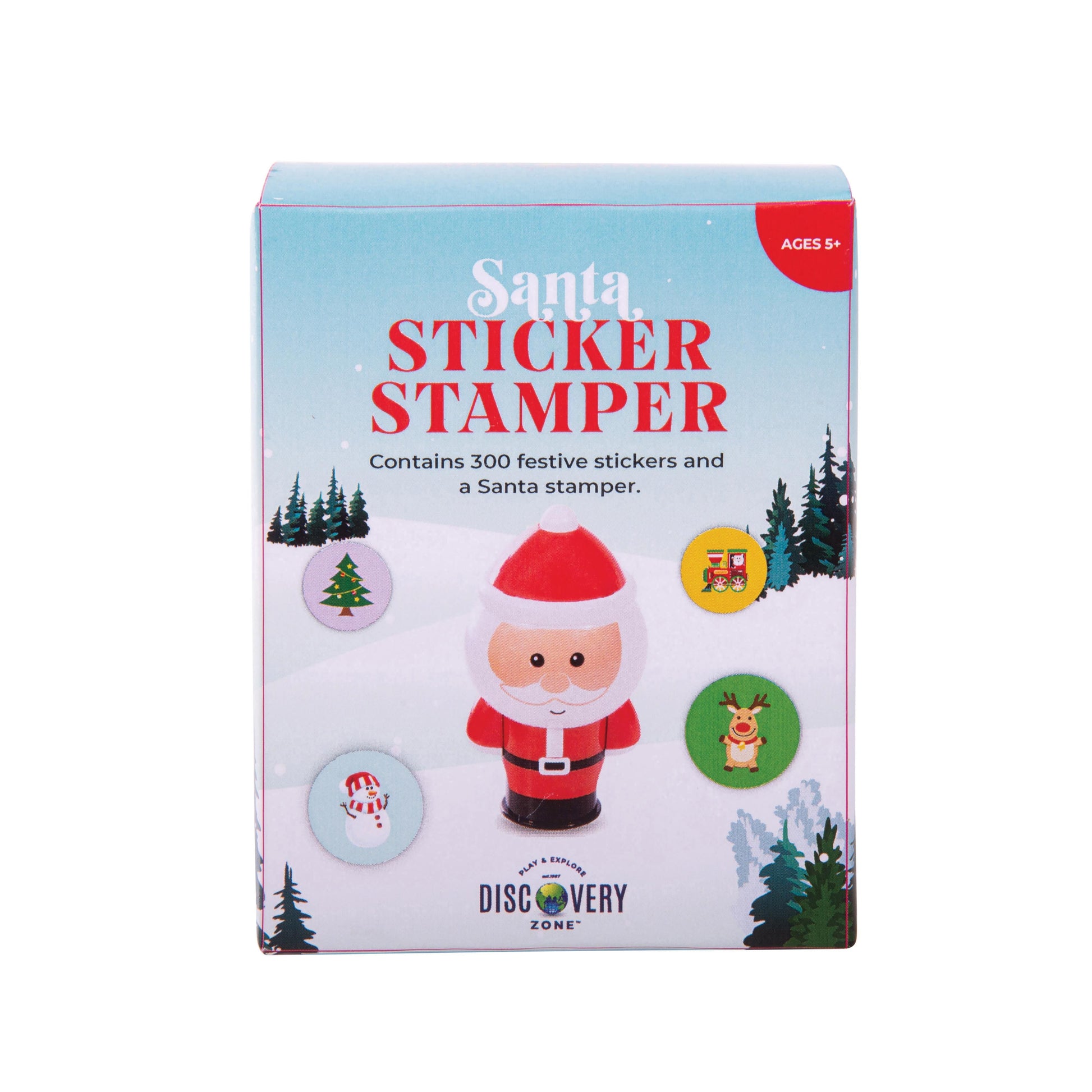 Box of Santa Sticker Stamper with festive design and text on a white background
