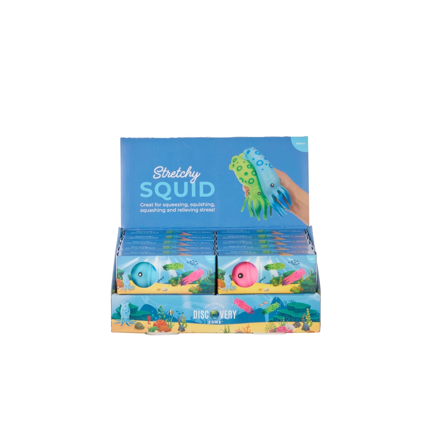 Discovery Zone Stretchy Squid 3 Assorted Colours