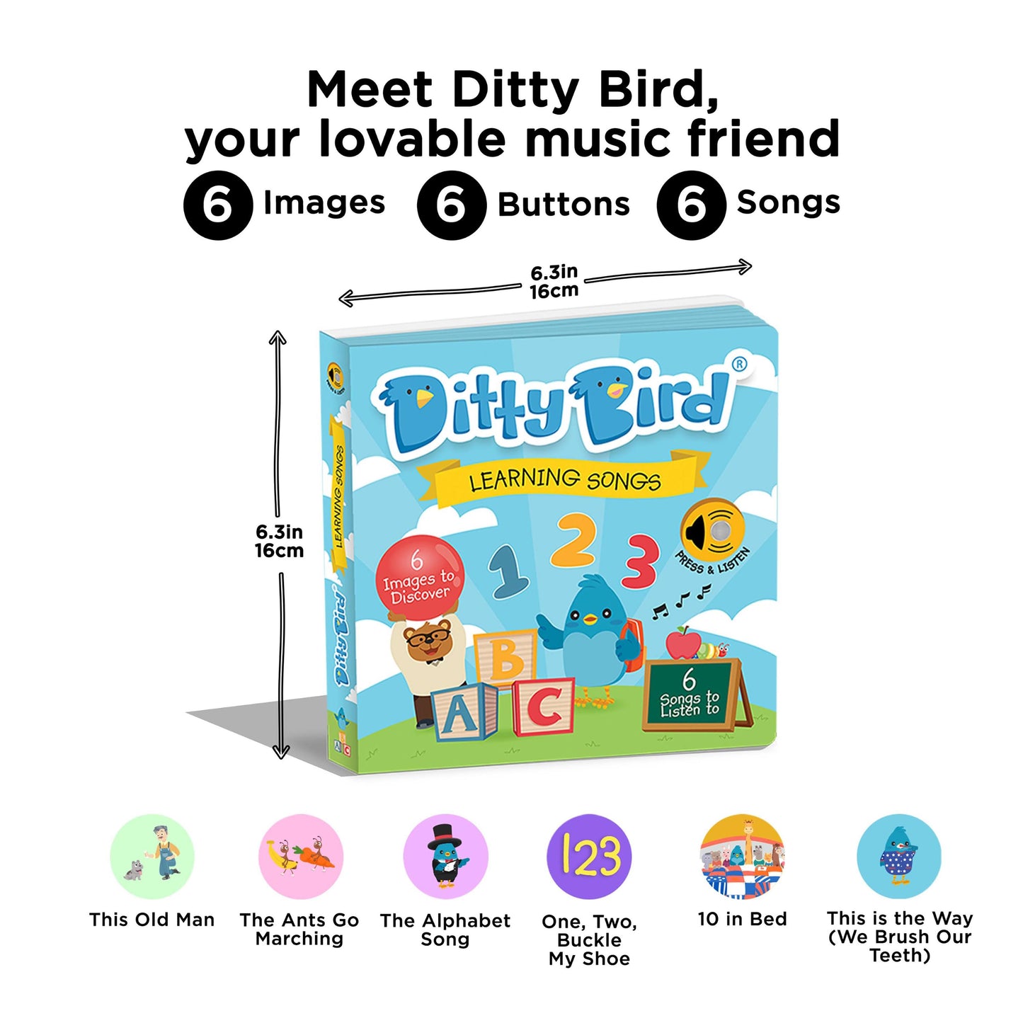 Ditty Bird Learning Songs Board Book