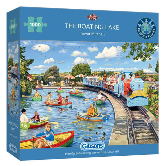 Gibsons 1000pc Jigsaw Puzzle The Boating Lake packaging on white background