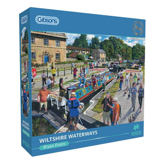Gibsons 1000pc Jigsaw Puzzle Wiltshire Waterways packaging against a white background