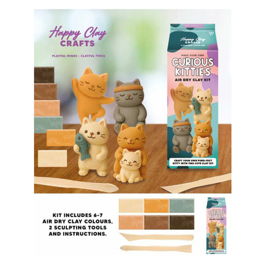 Gift Republic Curious Kitties Air Dry Clay Kit