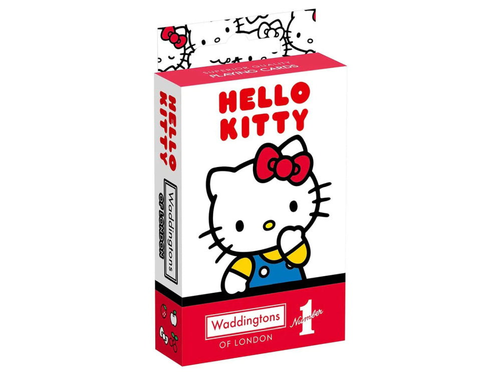 Hello Kitty card game box with red and white design