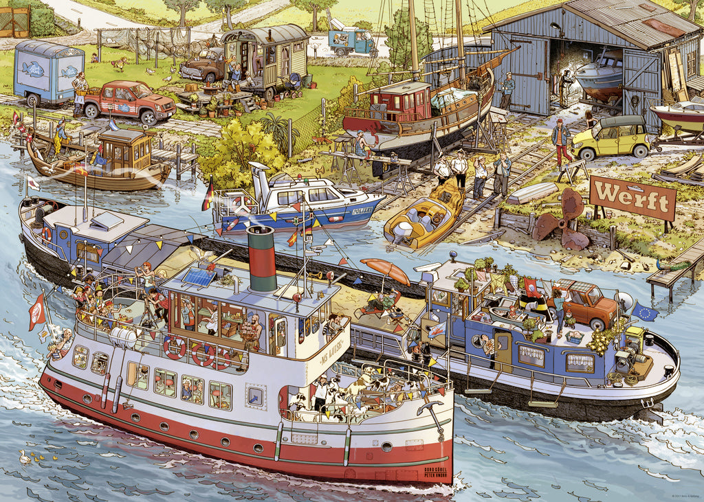 Heye Triangular 1000pc Jigsaw Puzzle Gobel Knorr Boatyard