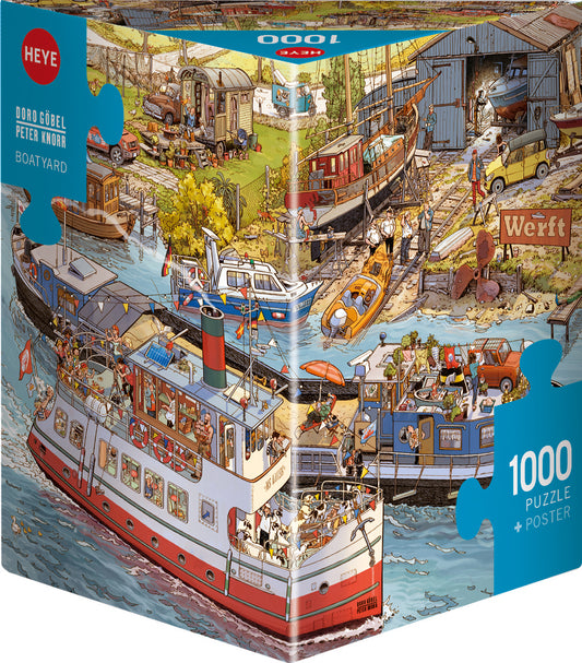 Heye Triangular 1000pc Jigsaw Puzzle Gobel Knorr Boatyard