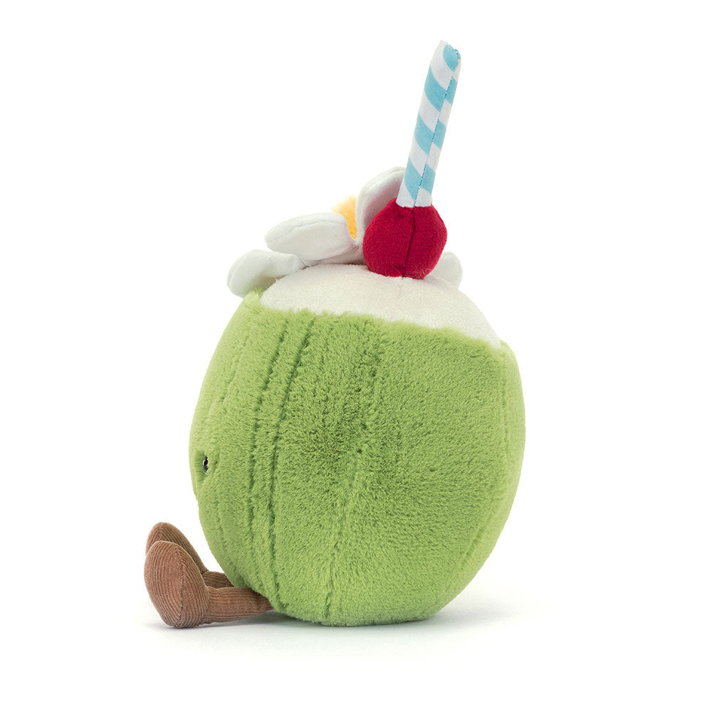 Side view of Jellycat Amuseables Aruba Coconut
