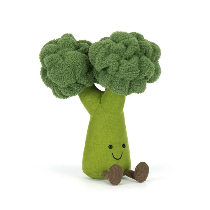 Plush Jellycat Amuseables Plush toy shaped like a broccoli on a white background