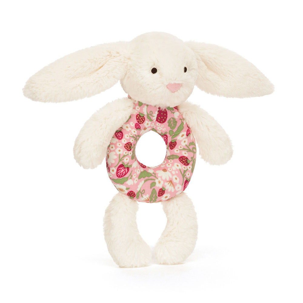 Jellycat Plush Blossom Cream Bunny Berry Ring Rattle