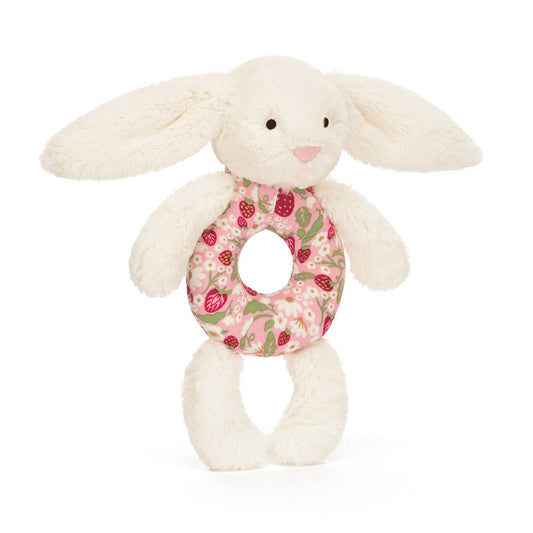 Jellycat Plush Blossom Cream Bunny Berry Ring Rattle