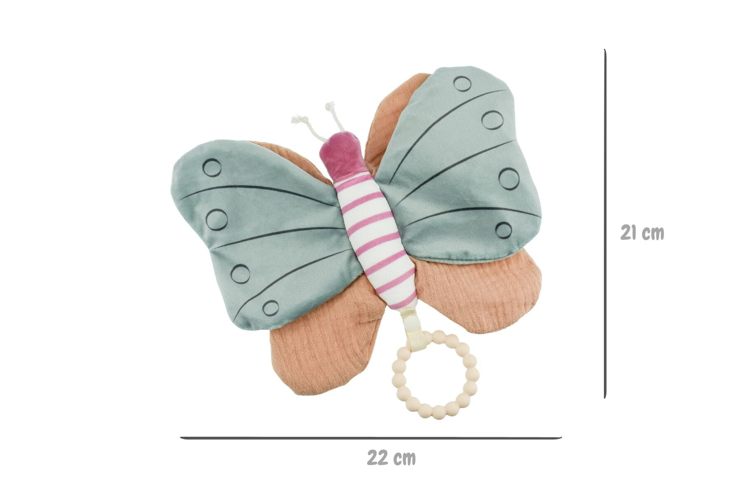 Koala Dream Snuggle Pal Bella Butterfly with Silicone Teething Ring