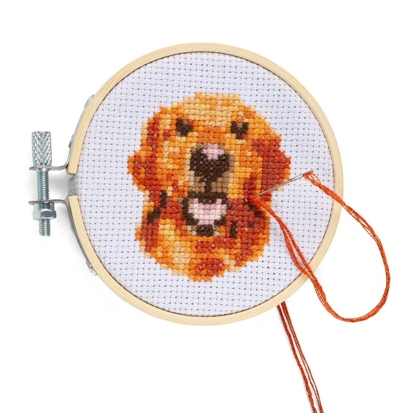 Kikkerland Mini Cross Stitch Embroidery Kit Dog