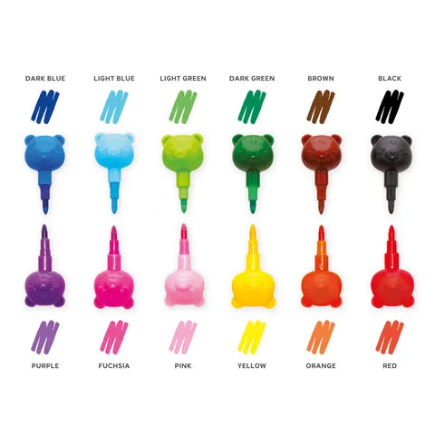 Legami Dream in Colour Teddy Bear Set of 12 Stackable Crayons