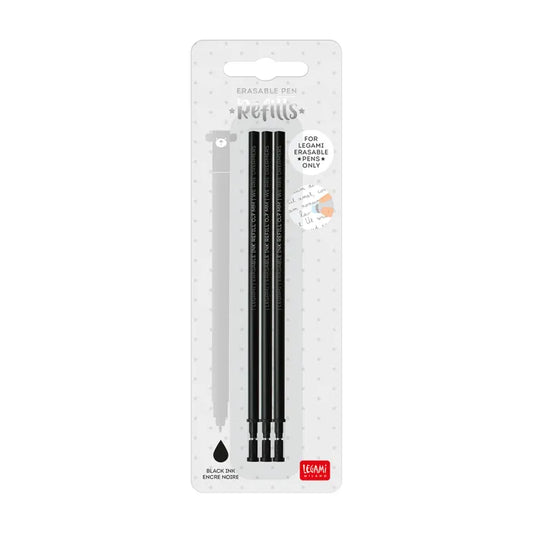 Legami Erasable Pen Refills 3pk Black Ink