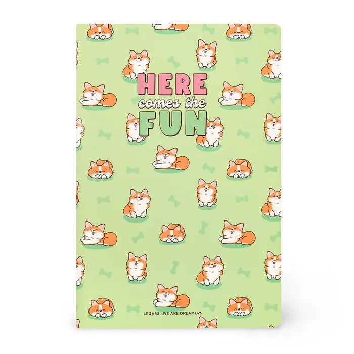 Legami Quaderno Notebook Medium 7mm Lined 80pg Corgi