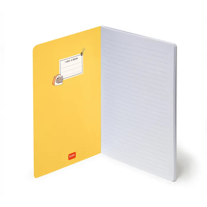 Legami Quaderno Notebook Medium 7mm Lined 80pg Sushi Cat