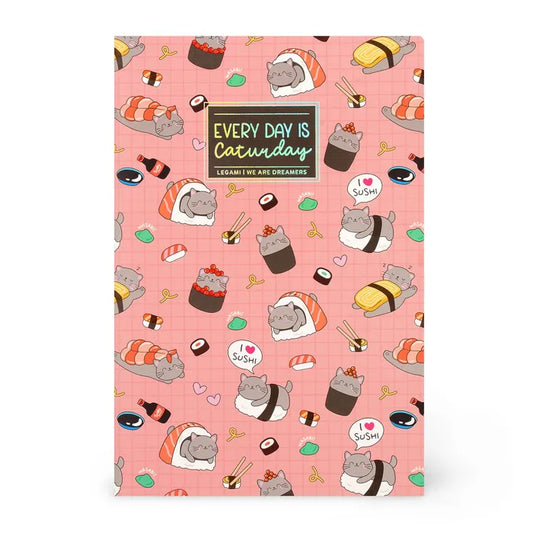 Legami Quaderno Notebook Medium 7mm Lined 80pg Sushi Cat