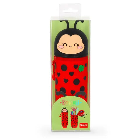 Legami Kawaii 2 in 1 Soft Silicone Pencil Case - Ladybug